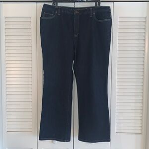 Lands’ End Fit 2 Blue Jeans Women’s Denim Cotton Blend Style 429442 Size 18 W